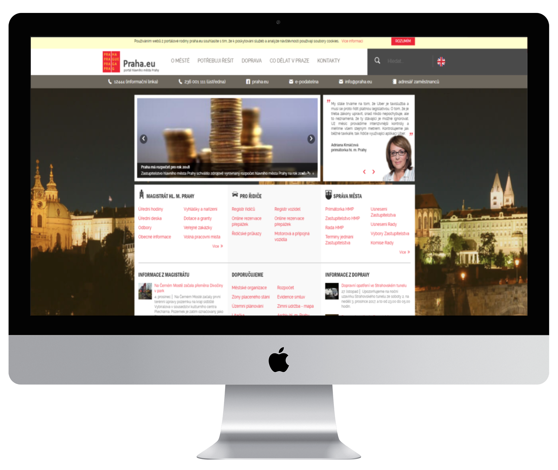 All-purpose website for the capital city Prague — screenshot 1