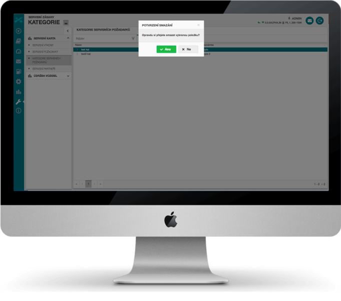 Service system for recording maintenance requirements and regular service events — screenshot 9