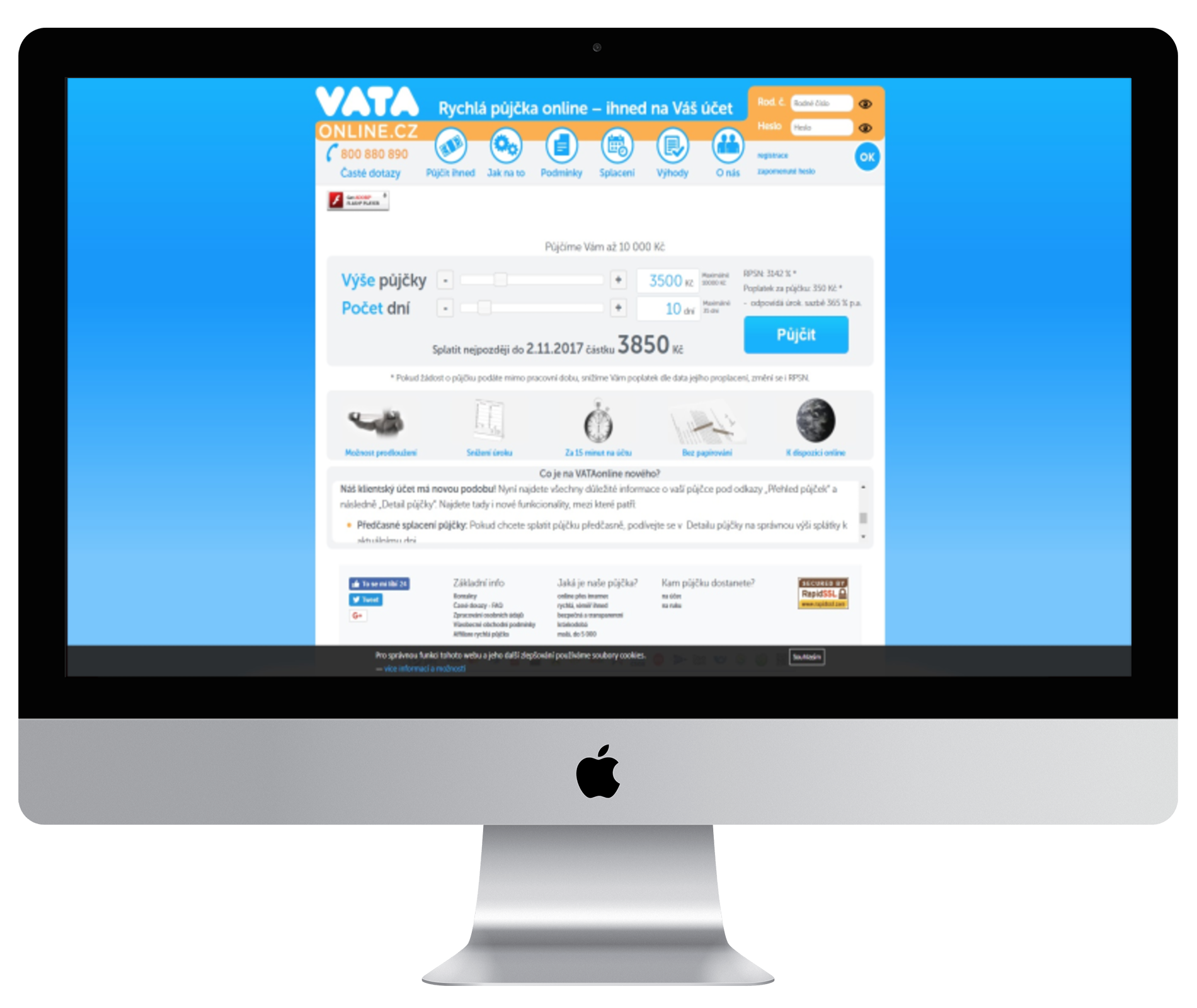 Transparent website for providing small and short-term loans — screenshot 1